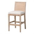bali & pari Ashford Whitewash Rattan Counter Stool Mahogany Wood Frame