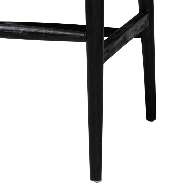 bali & pari Fika Wishbone Dining Chair with Wood Frame Armchair Black