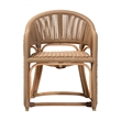 bali & pari Isra Natural Rattan Accent Chair with Handwoven Synthetic Wicker