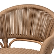 bali & pari Isra Natural Rattan Accent Chair with Handwoven Synthetic Wicker