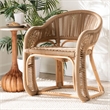 bali & pari Isra Natural Rattan Accent Chair with Handwoven Synthetic Wicker