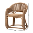 bali & pari Isra Natural Rattan Accent Chair with Handwoven Synthetic Wicker