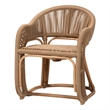 bali & pari Isra Natural Rattan Accent Chair with Handwoven Synthetic Wicker
