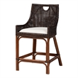 bali & pari Petra Natural Rattan Counter Stool Wicker Accent Stool Espresso