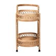 bali & pari Raul Natural Rattan Kitchen Cart 2-Tier Storage Trolley with Handle