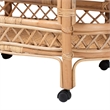 bali & pari Raul Natural Rattan Kitchen Cart 2-Tier Storage Trolley with Handle