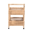 bali & pari Alaina Natural Rattan Kitchen Cart 2-Tier Handwoven Storage Trolley