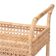 bali & pari Alaina Natural Rattan Kitchen Cart 2-Tier Handwoven Storage Trolley