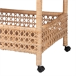 bali & pari Alaina Natural Rattan Kitchen Cart 2-Tier Handwoven Storage Trolley