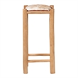 bali & pari Rivera Genuine Goat Leather Bar Stool Rustic Seating with Wood Frame