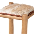 bali & pari Rivera Genuine Goat Leather Bar Stool Rustic Seating with Wood Frame