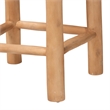 bali & pari Rivera Genuine Goat Leather Bar Stool Rustic Seating with Wood Frame