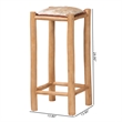 bali & pari Rivera Genuine Goat Leather Bar Stool Rustic Seating with Wood Frame