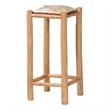bali & pari Rivera Genuine Goat Leather Bar Stool Rustic Seating with Wood Frame