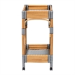 bali & pari Carmine Natural Rattan Kitchen Cart 2-Tier Handwoven Storage Trolley