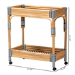 bali & pari Carmine Natural Rattan Kitchen Cart 2-Tier Handwoven Storage Trolley