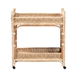 bali & pari Carole Natural Rattan Kitchen Cart 2-Tier Handwoven Storage Trolley