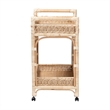 bali & pari Carole Natural Rattan Kitchen Cart 2-Tier Handwoven Storage Trolley
