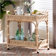 bali & pari Carole Natural Rattan Kitchen Cart 2-Tier Handwoven Storage Trolley