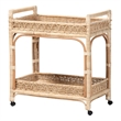 bali & pari Carole Natural Rattan Kitchen Cart 2-Tier Handwoven Storage Trolley