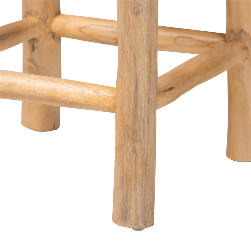 bali & pari Rivera Genuine Goat Leather Counter Stool - Rustic Boho Seating