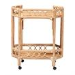 bali & pari Rene Natural Rattan Kitchen Cart 2-Tier Storage Trolley with Handle