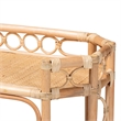 bali & pari Rene Natural Rattan Kitchen Cart 2-Tier Storage Trolley with Handle