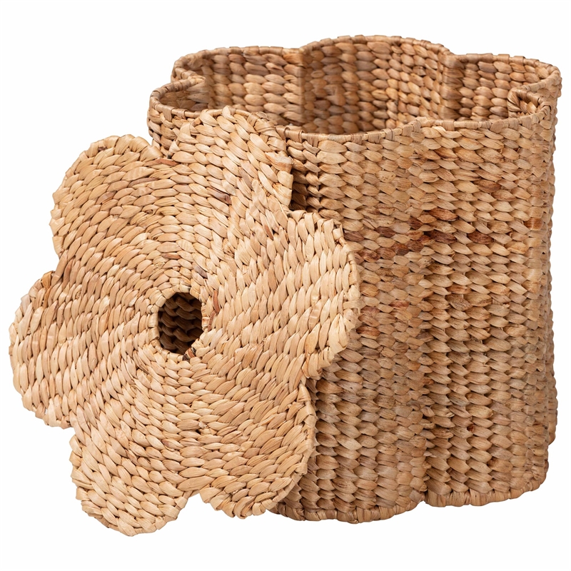 bali & pari Della Woven Laundry Hamper Storage Basket with Scalloped Frame