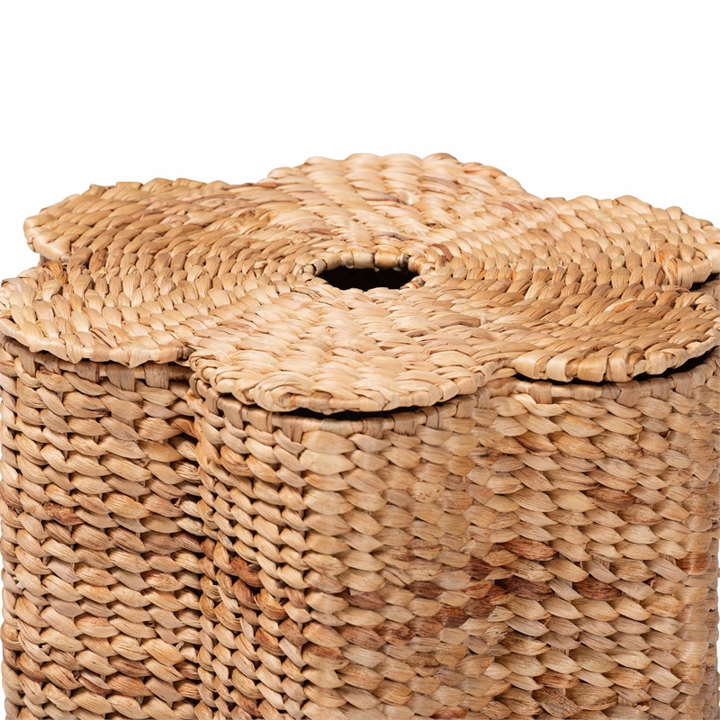 bali & pari Della Woven Laundry Hamper Storage Basket with Scalloped Frame