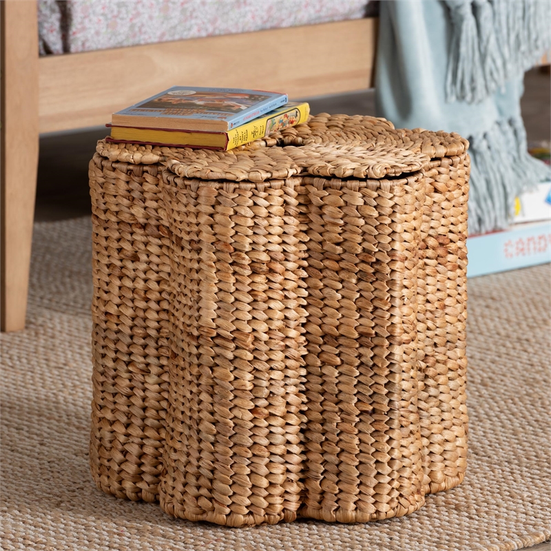bali & pari Della Woven Laundry Hamper Storage Basket with Scalloped Frame