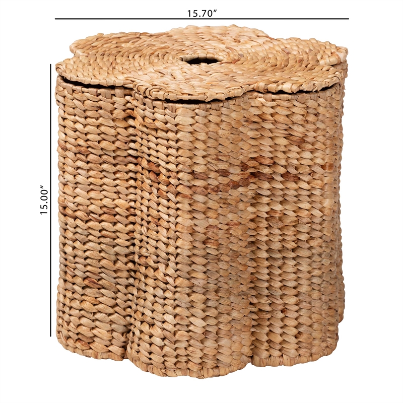 bali & pari Della Woven Laundry Hamper Storage Basket with Scalloped Frame