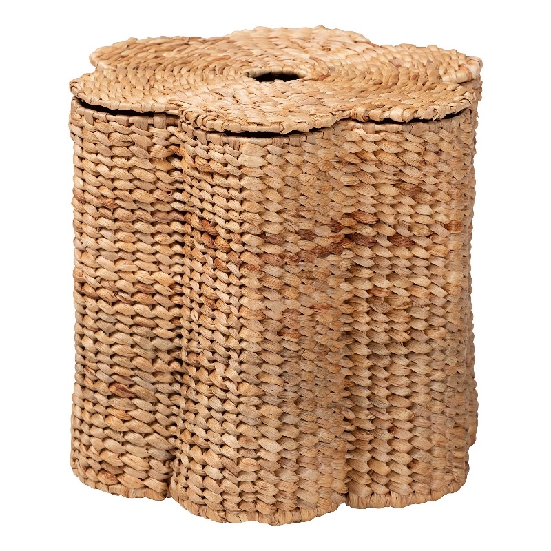 bali & pari Della Woven Laundry Hamper Storage Basket with Scalloped Frame