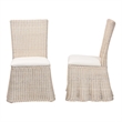 bali & pari Sara Natural Rattan 2-Piece Dining Chair Set with Scalloped Base