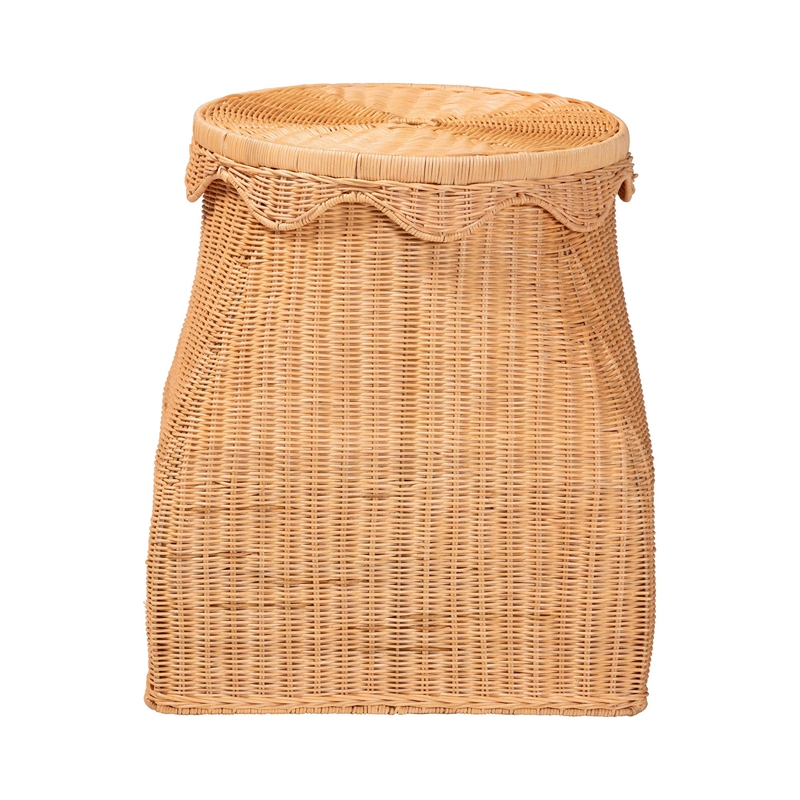 bali & pari Ada Natural Rattan Laundry Hamper - Handwoven Wicker Storage Basket