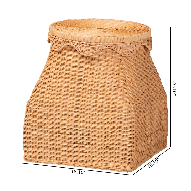 bali & pari Ada Natural Rattan Laundry Hamper - Handwoven Wicker Storage Basket