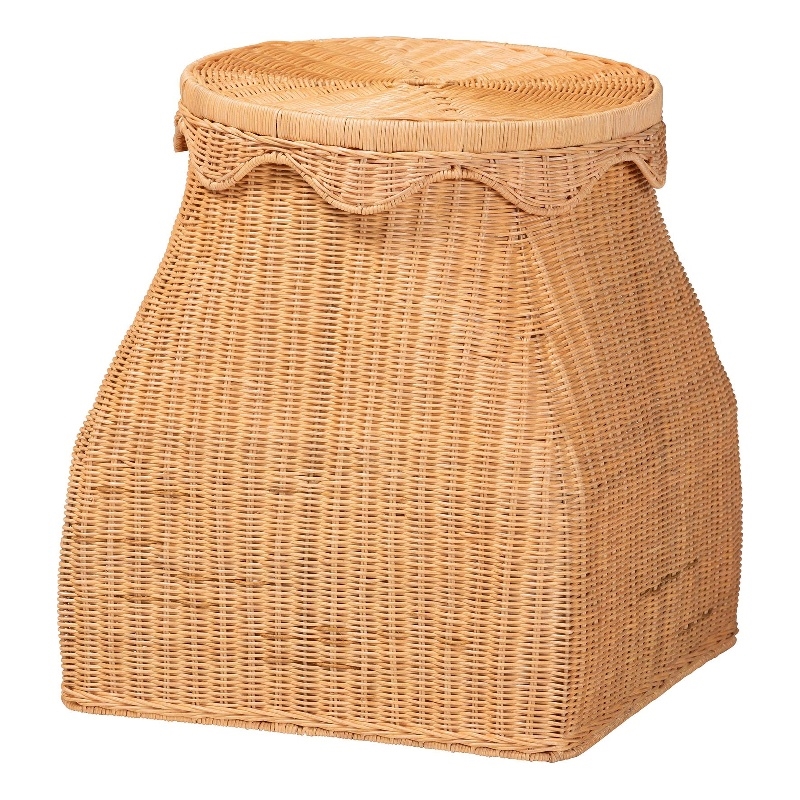 bali & pari Ada Natural Rattan Laundry Hamper - Handwoven Wicker Storage Basket
