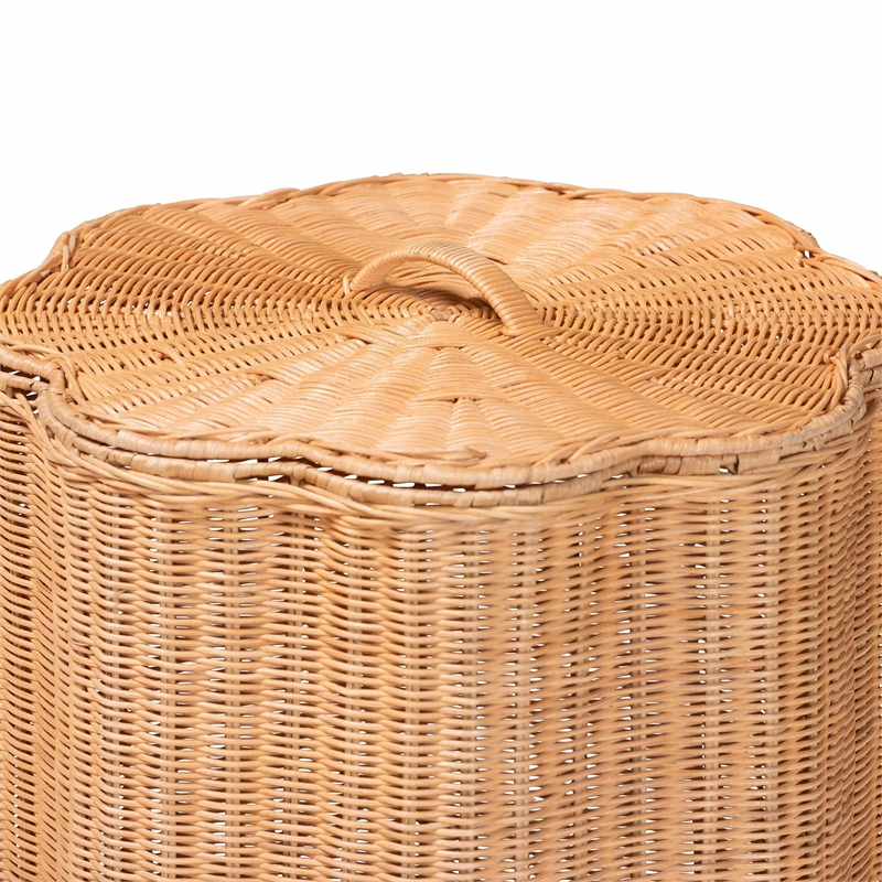bali & pari Danilo Natural Rattan Laundry Hamper Handwoven Wicker Storage Basket