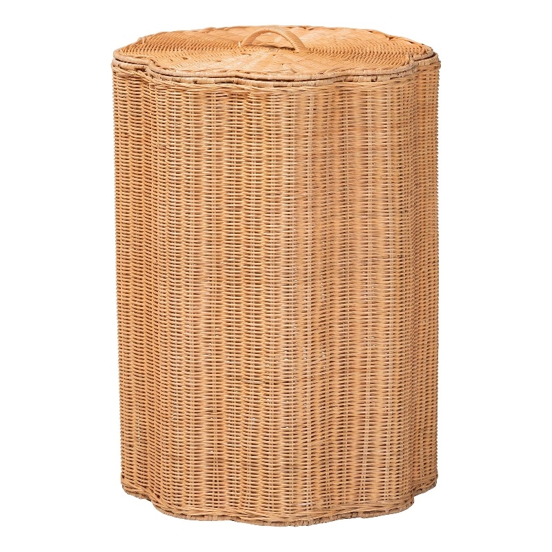 bali & pari Danilo Natural Rattan Laundry Hamper Handwoven Wicker Storage Basket