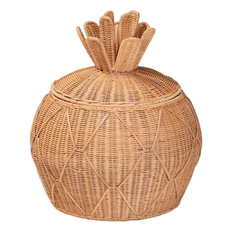 bali & pari Pelham Natural Rattan Laundry Hamper Wicker Storage Basket Small