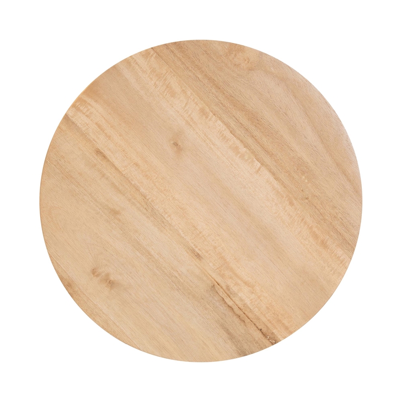 bali & pari David Acacia Wood Accent Stool Decorative ottoman Natural Brown