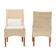 bali & pari Haybourne Natural Rattan 2-Piece Dining Chair Set Handwoven Seating