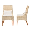 bali & pari Haybourne Natural Rattan 2-Piece Dining Chair Set Handwoven Seating