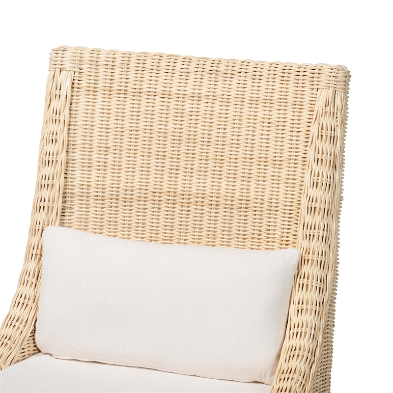 bali & pari Haybourne Natural Rattan 2-Piece Dining Chair Set Handwoven Seating
