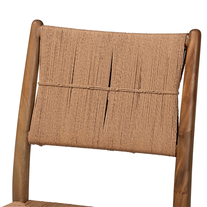 bali & pari Alva Paper Loom Woven Counter Stool Accent Stool with Wood Frame