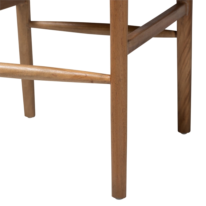 bali & pari Alva Paper Loom Woven Counter Stool Accent Stool with Wood Frame