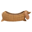 bali & pari Daffodil Natural Rattan Dachshund Basket Wicker Storage Solution