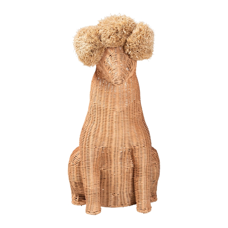 bali & pari Persis Natural Rattan Poodle Umbrella Holder Wicker Storage Solution