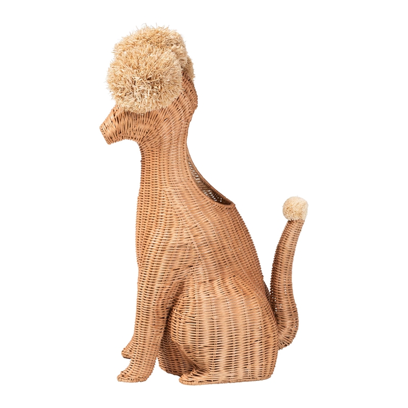 bali & pari Persis Natural Rattan Poodle Umbrella Holder Wicker Storage Solution
