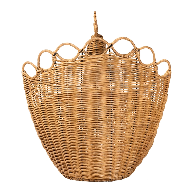 bali & pari Florabel Natural Rattan Peacock BasketWicker Storage Solution