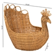 bali & pari Florabel Natural Rattan Peacock BasketWicker Storage Solution
